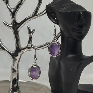 Vintage Style Amethyst Earrings